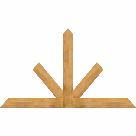 Ekena Millwork Saratoga Rough Sawn Timber Gable Bracket, Western Red Cedar, 84"W x 49"H x 2"D x 6"F, 14/12 Pitch GBW084X49X0206SAR00RWR
